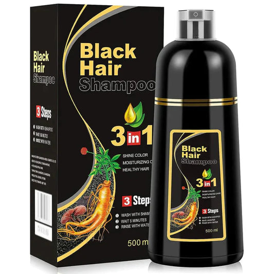 ✨The New-Black Hair Dye Shampoo Instant 3 in 1-100% Black Coverage - Buy 1 Get 1 Free 🔥